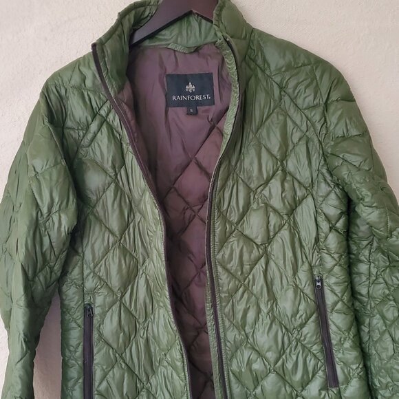Rainforest Green Women's Polyester Thermoluxe Sz Small Puffer Jacket - Picture 4 of 9